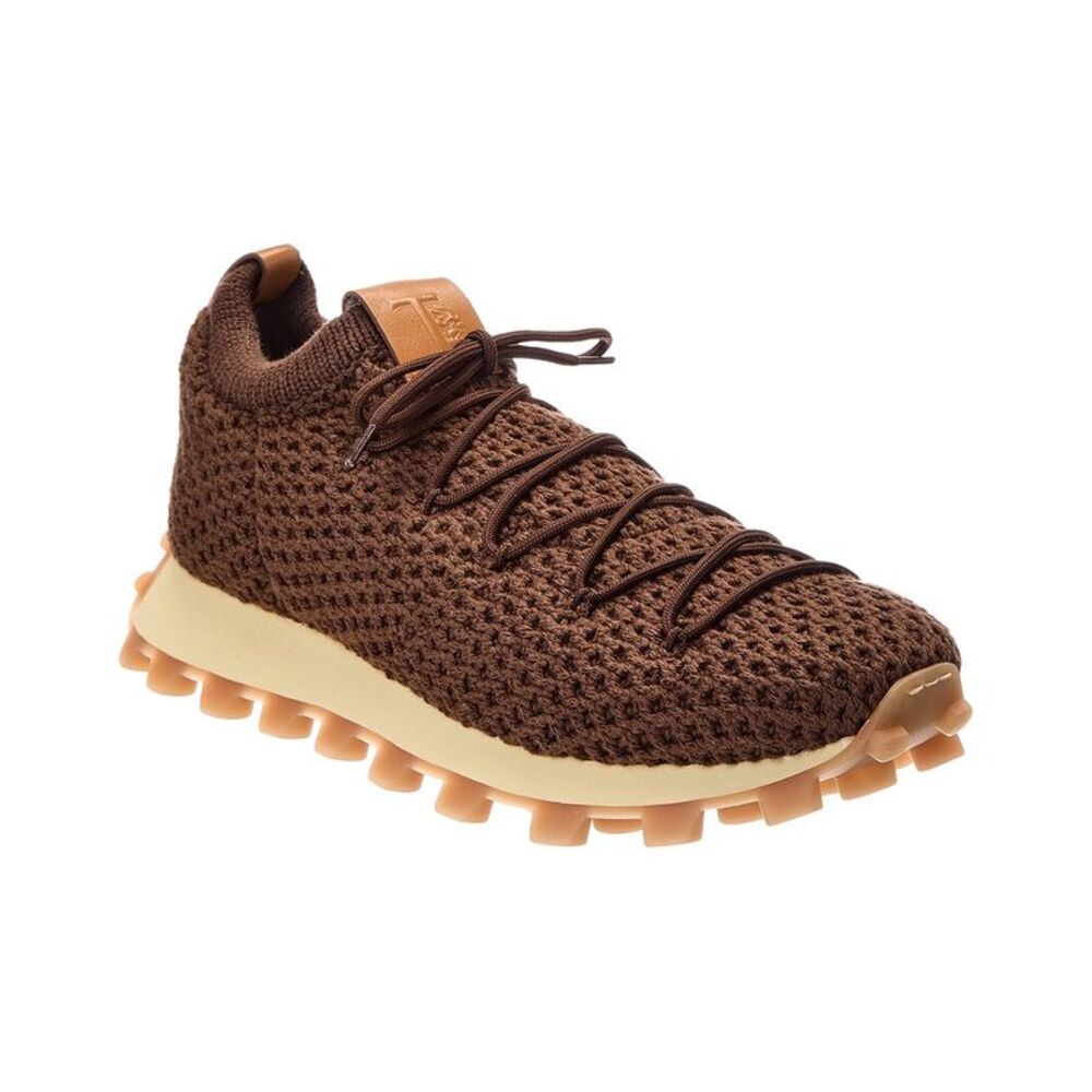 Tod's Cotton & Leather Sneaker, Brown